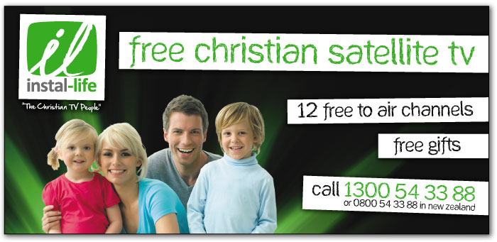 Free christian satellite TV. 12 free to air channels. free gifts.